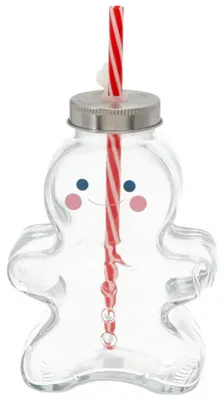 Zdjęcie produktu dla Novaliv kubek do grzanego wina 440 ml Spersonalizowany kubek świąteczny ze słomką do picia - Piernikowy ludzik jako kubek do grzanego wina - Kubek z motywem bombki choinkowej Kubek z motywem bombki choinkowej Kubek świąteczny z podgrzewaczem do rąk xmas mugs