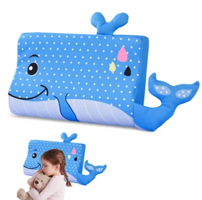 Produktbild von Omgoods – Kinderkissen, ergonomisch – 46 x 26 x 7 cm – Viskoelastischer Schaum / Eisenseide – Atmungsaktiv / Hautfreundlich – Komfortkissen – Kissen für Kleinkinder – Kleinkinderkissen