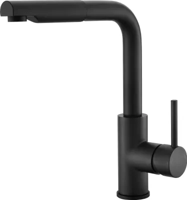 Produktbild von Küchenarmatur - Hochdruck Einhebelmischer - Ausziehbar Und Drehbar - Edelstahl - Schwarz - Höhe 29,7 cm - Anschluss 3/8 Zoll, MODERNO TINA