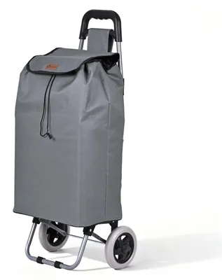 Produktbild von VOUNOT® Aluminium Einkaufstrolley Treppensteiger, Trolly Einkaufswagen Klappbar, 2 Räder, Wasserdicht Oxford, 59L, Grau
