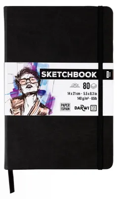 Imagen del producto de Darwi For You DF80014210001C - Cuaderno de dibujo con encuadernación cosida, tamaño 14x21 cm, 140 g - 80 hojas