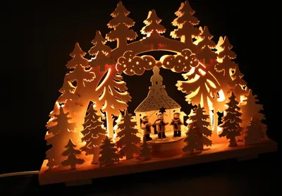 Produktbild von Original Erzgebirgischer Marken Schwibbogen Lichterbogen 50 x 31 cm S50-2_57