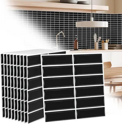 Produktbild von VA-Cerulean Fliesenaufkleber Küche Tile Stickers 3D Selbstklebende Fliesen Klebefolie Wandaufkleber für Bathroom Deckenplatten Kitchen, Type J