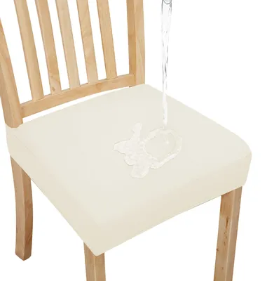 Stuhlhussen Set 4er-Pack wasserdicht Stretch Elfenbein