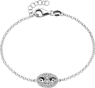 Produktbild von Armband Smart Jewel Mittelteil mit Zirkonia, Silber 925 Silber 19 cm
