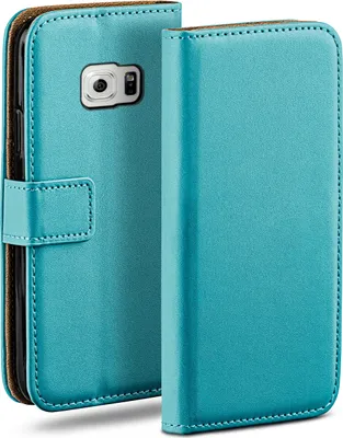 Produktbild von moex® Book Case kompatibel mit Samsung Galaxy S6 - Hülle 360 Grad klappbar, Türkis