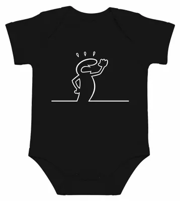 Immagine prodotto di Body per neonato, motivo "Linea Balum Strichmännchen Wütend" (ominietti arrabbiati), colore nero, taglia 6/12 mesi