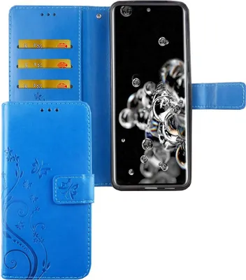 Produktbild von Samsung Galaxy S20 Ultra Handy Hülle Schutz-Tasche Cover Flip-Case Kartenfach Blau