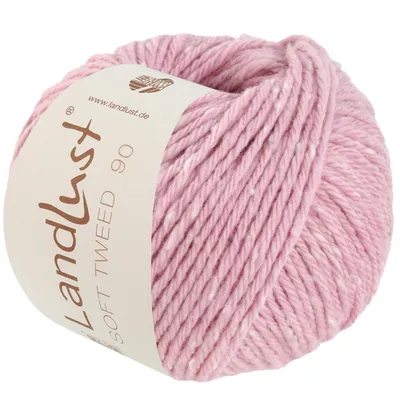Produktbild von Lana Grossa Landlust Soft Tweed 90 klassisch verzwirntes Tweedgarn aus Schurwolle mit mehrfarbigen Noppen 90 m Farbe 018 - Rosa meliert