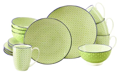 Produktbild von CreaTable, 24780, Mediterran Grün, Kombiservice 16-tlg, Steinzeug