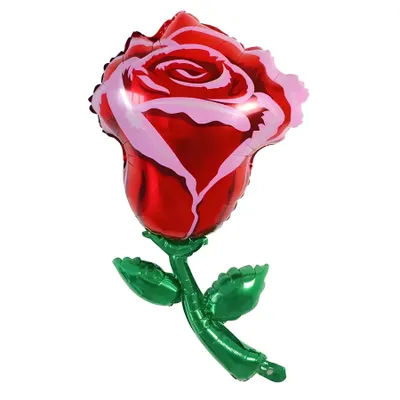 Produktbild von Folienballon Blume, Rose rot rosa, ca. 40 cm, für Luftbefüllung