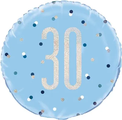 Produktbild von Folienballon blau & silber Zahl 30