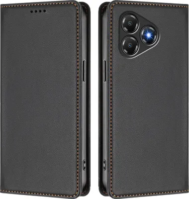 Immagine prodotto di Custodia in pelle per ZTE Blade A36, custodia flip magnetica in Finto cuoio con supporto Nero