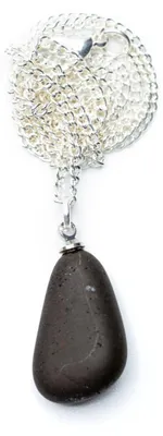 Produktbild von Edelstein Shungit Kette Miniblings 45cm Anhänger Halskette Steine Stein schwarz