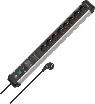 Produktbild von Brennenstuhl 1391010800 - 3 m - Drinnen - Abgewinkelt - IP20 - Schwarz - Silber - 8 AC-Ausgänge
