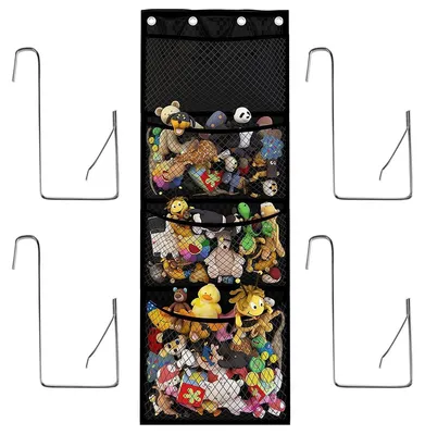 Über-die-Tür Organizer mit 4 großen Taschen, schwarz