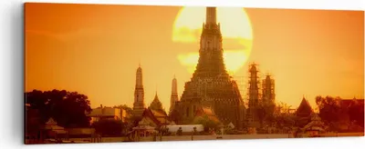 Produktbild von Bild auf Leinwand - Leinwandbild - Tempel Asien - 140x50cm - Wand Bild - Wanddeko - Wandbilder - Leinwanddruck - Bilder - Kunstdruck - Wanddekoration - Leinwand bilder - Wandkunst - AB140x50-3420