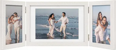 Image de Photoliste Collage Blanc - Bois - Convient pour 3 photos - 10x15 et 13x18 cm
