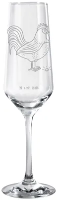 Produktbild von Mr. & Mrs. Panda Glas Hahn Korn - Transparent - Geschenk, Henne, Proseccoglas, Sektflöte, Eier, Champagnerglas, Trinkglas, Sektglas, Natur, Bauernhof
