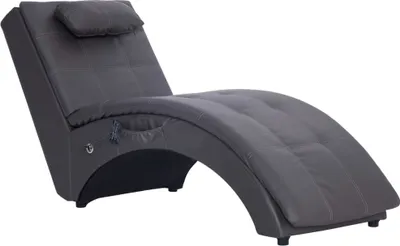 Produktbild von vidaXL Massage Chaiselongue mit Kissen Grau Kunstleder