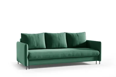 Immagine prodotto di Divano letto JULIE Divano letto con funzione letto e contenitore Verde velluto