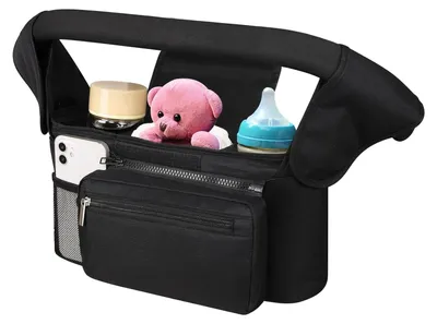 Productafbeelding van Kinderwagen Organizer met Bekerhouder en Schouderriem
