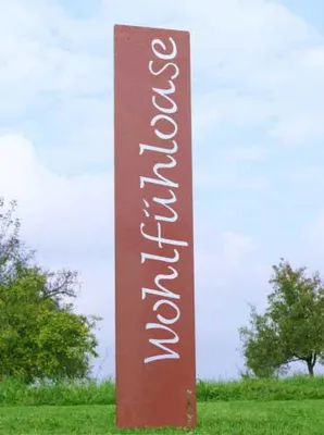 Produktbild von Gartenstele Edelrost "Wohlfühloase" 120cm,Gartenstecker,Gartendeko,Gartenschild