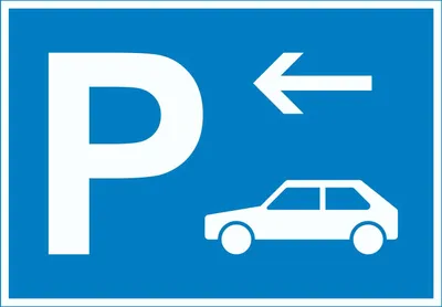 Produktbild von Auto PKW Parkplatz Schild mit Richtungspfeil links waagerecht A6 (105x148mm)