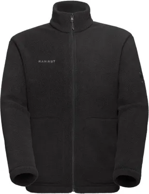 Schwarze Midlayer Jacke für Herren von Mammut; Modell Falera ML Jacket; mit hohem Kragen und Reißverschluss.