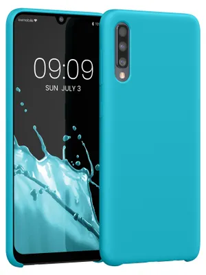Produktbild von kwmobile Handyhülle für Samsung Galaxy A50 Hülle - Case Silikon - Kabelloses Laden - Schutzhülle Cover in Cool Glacier