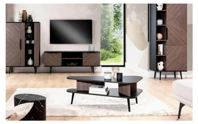Produktbild von Couchtisch Pinelli PE02, Kaffeetisch, Wohnzimmer Tisch mit schwarzen Metallfüßen