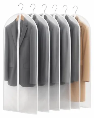 Produktbild von 6 Kleiderhüllen 60 × 120 cm aus transparentem PVC, staubdicht für Jacken, Mäntel und Anzüge