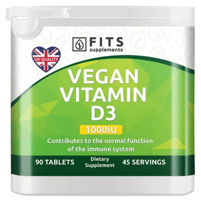 Obrázek produktu pro Veganský vitamín D3 1000 IU, 90 tablet