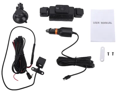 Produktbild von 4-Kanal-Dashcam, 1080P vorne und 480P hinten links rechts, WiFi-Autokamera mit Nachtsicht, Parkmodus, Loop-Aufnahme, 170° Weitwinkel, Kollisionserkenn