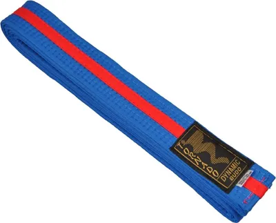 Produktbild von TEKKA BUDO Kampfsport Gürtel mit Mittelstreifen blau-rot 300 cm 2-farbig - Budogürtel, Karate, Judo, Taekwondo, Ju-Jutsu