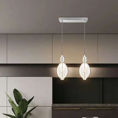 Produktbild von Home Sweet Home Deckenrosette Balken Metall gebürstetem Stahl 2 Lichter