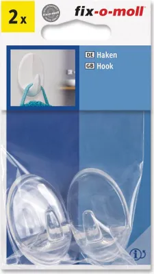 Produktbild von Haken selbstklebend transparent 31 mm x 49 mm fix-o-moll