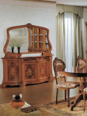 Produktbild von Kommoden Italienische Möbel Massiv Spiegel 2tlg Kommode Sideboard Schrank Holz
