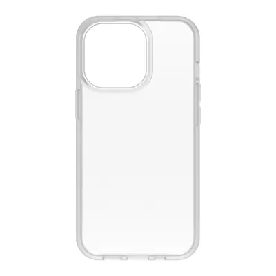 A clear, studio shot of a transparent phone case.