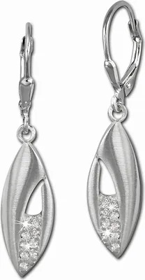 Image de SilberDream Boucles d'oreilles Femme 925 argent blanc feuille zirconium SDO355M