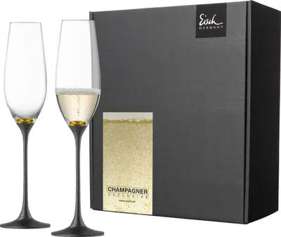 Produktbild von EISCH 2 Sektgläser 500/78 gold/schwarz im Geschenkkarton CHAMPAGNE EXCLUSIV 47750078