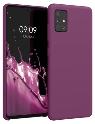 Produktbild von kwmobile Handyhülle für Samsung Galaxy A51 Hülle - Case Silikon - Kabelloses Laden - Schutzhülle Cover in Magenta Lila
