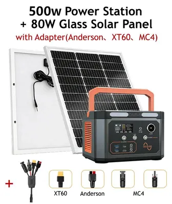 Obrázok produktu pre Prenosná nabíjačka – 500 W – vrátane sieťového adaptéra – vhodná na kempovanie – záložný zdroj energie
