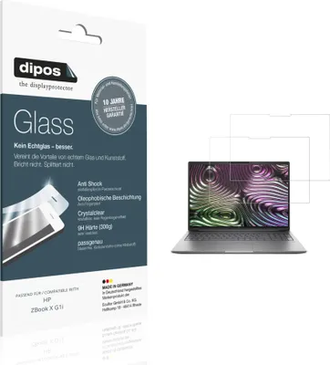 Produktbild von 2x Schutzfolie für HP ZBook X G1i - Anti-Shock 9H Folie dipos Glass Kunststoffglas