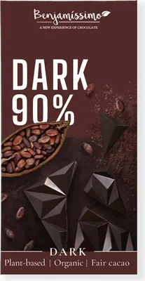 CZEKOLADA GORZKA 90 % BEZGLUTENOWA BIO 60 g - BENJAMISSIMO