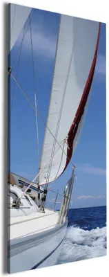 Produktbild von Wallario Premium Leinwandbild Segelboot on Tour in Größe 50 x 125 cm