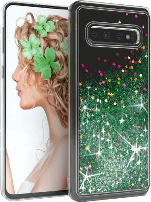 Produktbild von EAZY CASE - Glitzer Hülle kompatibel mit Samsung Galaxy S10 Glitzer Schutzhülle, Soft Case, Backcover Transparent mit Motiv