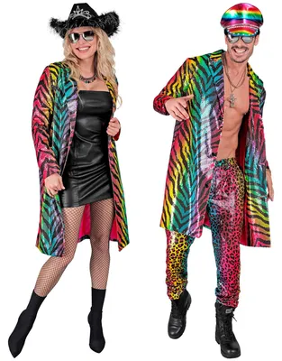 Imagen del producto de Abrigo de lentejuelas Widmann, estampado de cebra, talla S/M