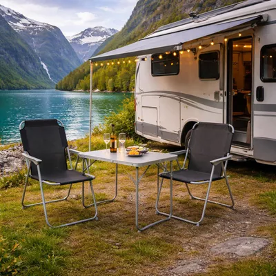 3tlg Campingmöbel Outdoormöbel Campingstuhl Campingtisch Aluminium