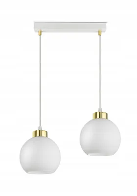 Zdjęcie produktu dla Lampa Wisząca Sufitowa Żyrandol Biała Szklane Kule White Glass BZ2 LED E27
